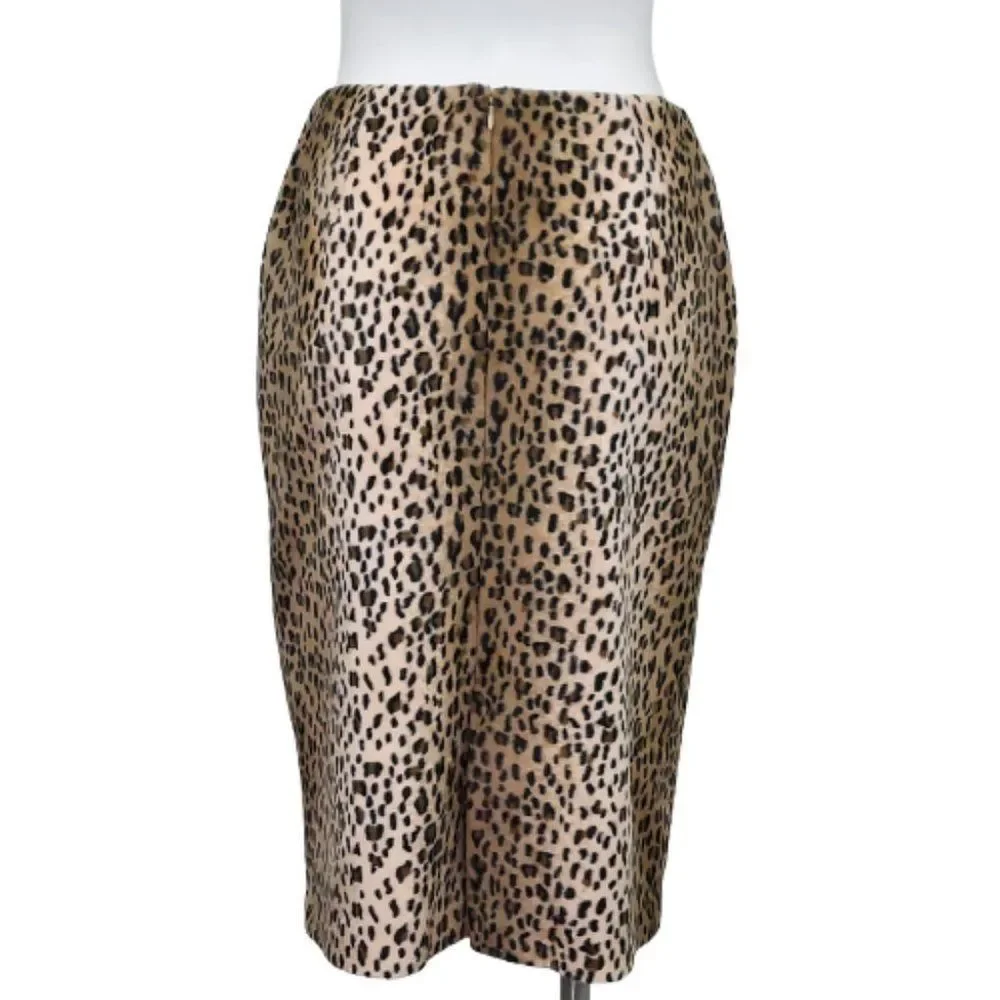 Vintage 90s Y2K Georgiou Studio Animal Print Skirt - Picture 4 of 14